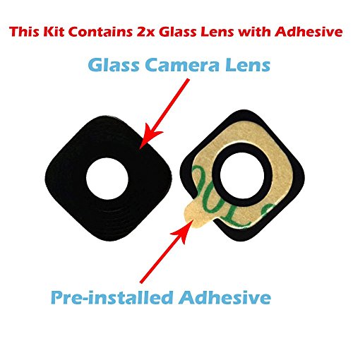 OmniRepairs-For Samsung Galaxy S7 SM-G930 Rear Facing Glass Camera Lens Replacement Assembly (2 Pieces) with Pre-installed Adhesive and Repair Toolkit