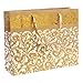 Gold Foil Party Gift Bags and Tissues - Floral Arabesque Design - 3 Pack