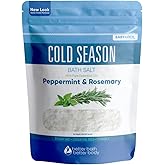 Cold Season Bath Salt 32 Ounces (2 Lbs) USP Grade Epsom Salt with Natural Rosemary and Peppermint Pure Essential Oils Plus Vitamin C in BPA Free Pouch with Easy Press Lock Seal Made in USA