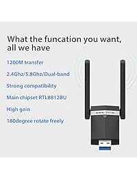 USB Wifi adaptador de USB 3.0 adaptador wifi usb inalámbrico alta ganancia 1200 Mbps...