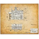 The Haunted Mansion Disneyland - East Side Blueprint - 11x14 Unframed Art Print - Great Gift Under $15 for Disney Fans