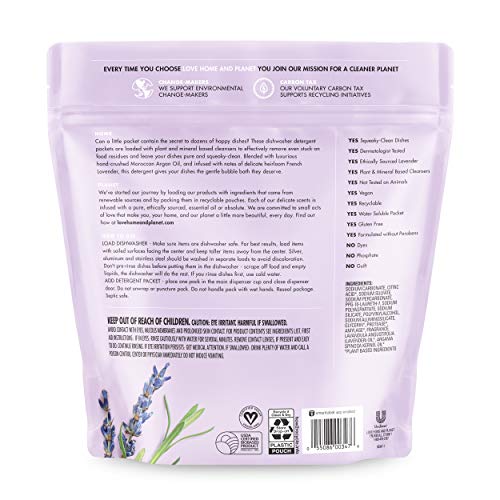 Love Home and Dishwasher Detergent Packets Lavender & Argan Oil