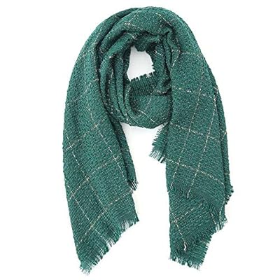 Womens Scarf Long Shawl Stripes Wrap Fall Winter Scarves with Fringes Silver Thread Womens Scarf Long Shawl Stripes Wrap Fall Winter Scarves with Fringes Silver Thread
