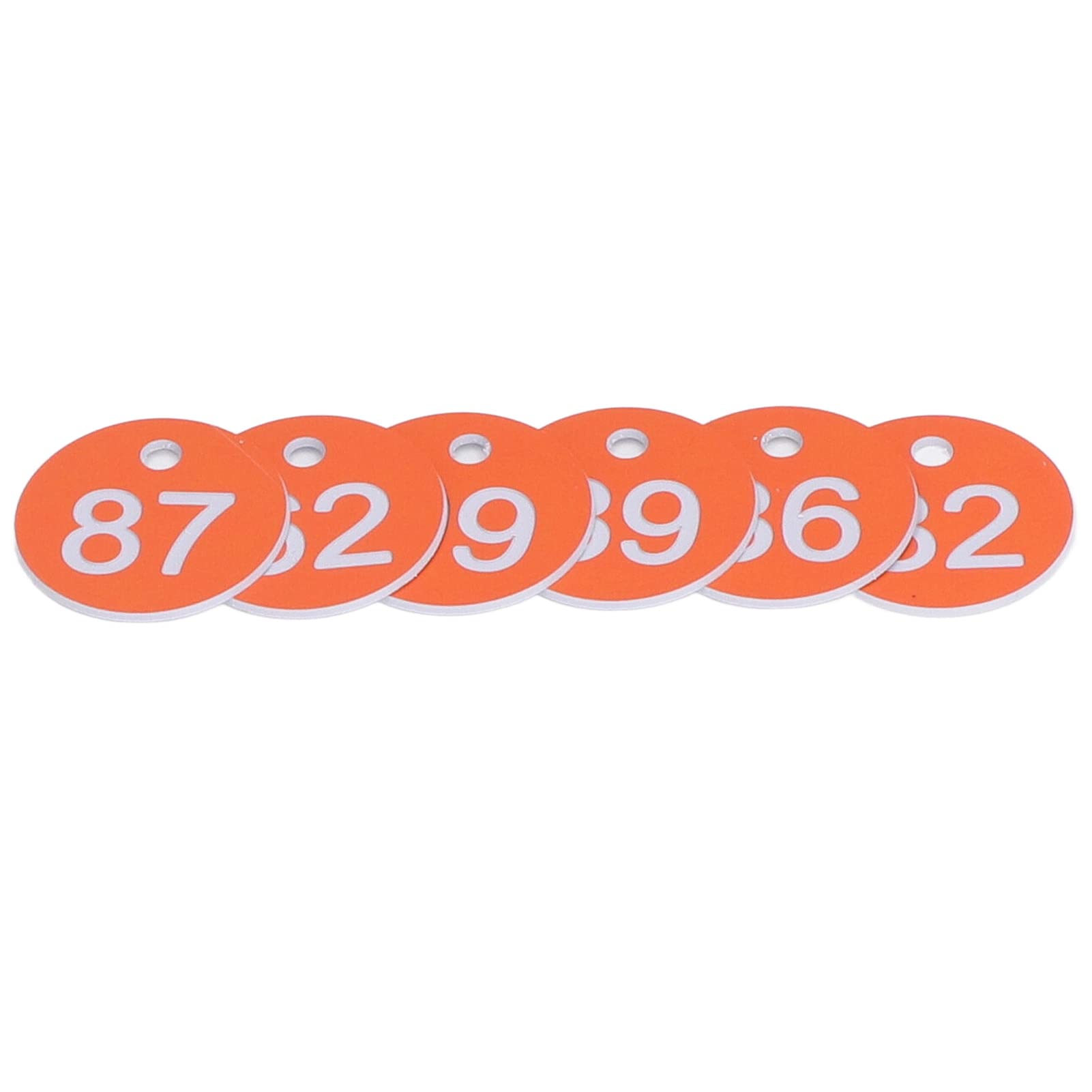 TOPINCN 50Pcs Numbered Tags, Plastic Number Tags Number Key Tags Breeding Supplies with Round Simple Design for Beekeeping Animal Husbandry(51-100-Orange)
