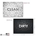 KIWE HOME Double Sided Dishwasher Magnet - Clean Dirty Reversible Flexible Flip 3x4 inch Big Size Flipside Black and White Simple Design Perfect Kitchen Addition Premium Flip Sign Indicator