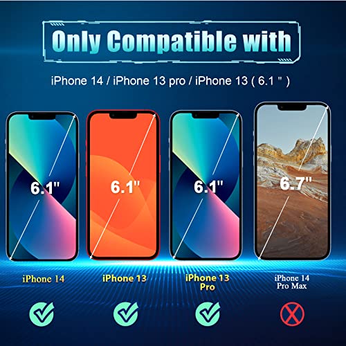 NatuBeau 3 Pack Screen Protector for iPhone 14 / iPhone 13 / iPhone 13 Pro, iPhone 14 Screen Protector Tempered Glass, 6.1 inch, 9H Hardness, Scratch Resistant, Easy Installation, Case Friendly (Compatible with iPhone 13 and iPhone 13 Pro)