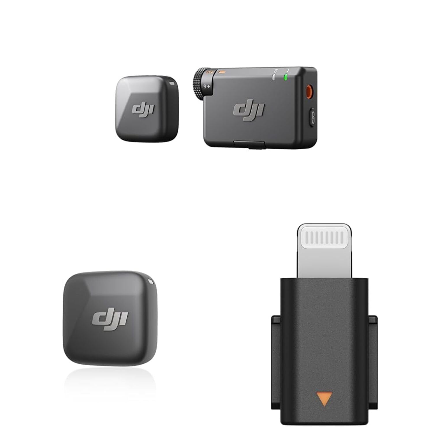 DJI Mic Mini（2 TX + 1 RX） ワイヤレス マイク + Mic Miniスマートフォンアダプター（Lightning） カメラ／iPhone／Android用ピンマイク