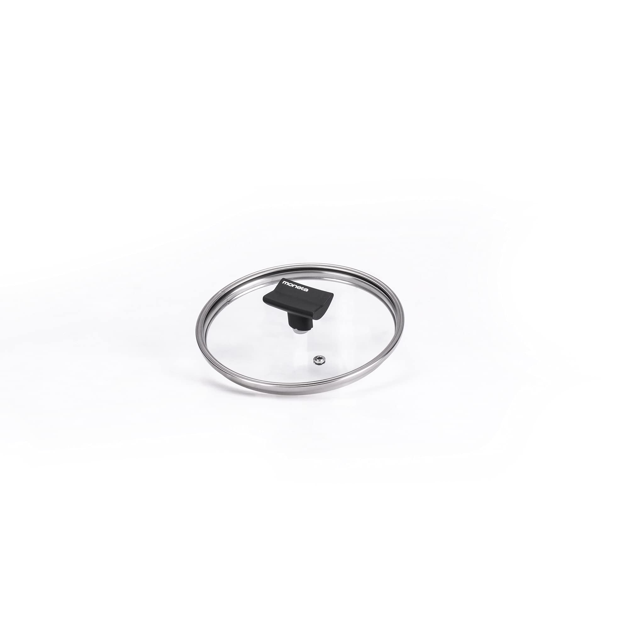 Moneta Flat Glass Lid, Stainless Steel Rim, Nova