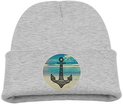 OHMYCOLOR Nautical Captain Tribal Anchor Beach Kid Knit Beanies Hats For Boys Girls Funky Woolen Winter Toddler Trucker Baseball Caps Snapback