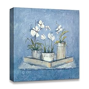 Canvas Wall Art Abstract Antique Style Painting Artwork for Home Prints Framed - 12x12 inches