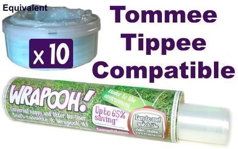 Tommee Tippee and Sangenic compatible nappy bin cassette liner from Wrapooh . Now equivalent to approx 10 'fit all tubs' cassettes. Please see description.