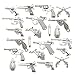 Gun Charm Collection-100g Craft Supplies Pistol Gun Weapon Charms Pendants for Crafting, Jewelry Findings Making Accessory for DIY Necklace Bracelet Earrings (M115)