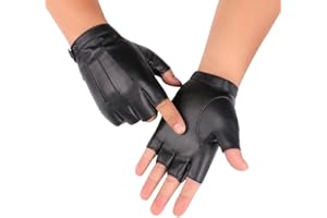 Fingerless PU Driving Gloves, Breathable Sport Mittens for Outdoor Activities
