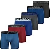 New Balance Men's Performance Boxer Briefs, Moisture Wicking Lightweight Breathable Underwear, Tagless (6 Pack)