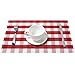 DOLOPL Valentine's Day Placemats Red and White Buffalo Check Table Mats Set of 6 Easy to Clean Wipeable Washable Farmhouse Placemats for Kitchen Dining Table Decorations
