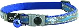 Rogz Kruuse Night Cat Floral Collar Blue Safeloc Break Away