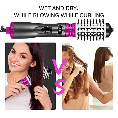 Hair Dryer Brush 3-in-1 Hot Air Brush Negative Ion Hair Straightener for Styling & Frizz Auto-Rotating Curling Brush Hair Dryer (purple) - Thumbnail 3