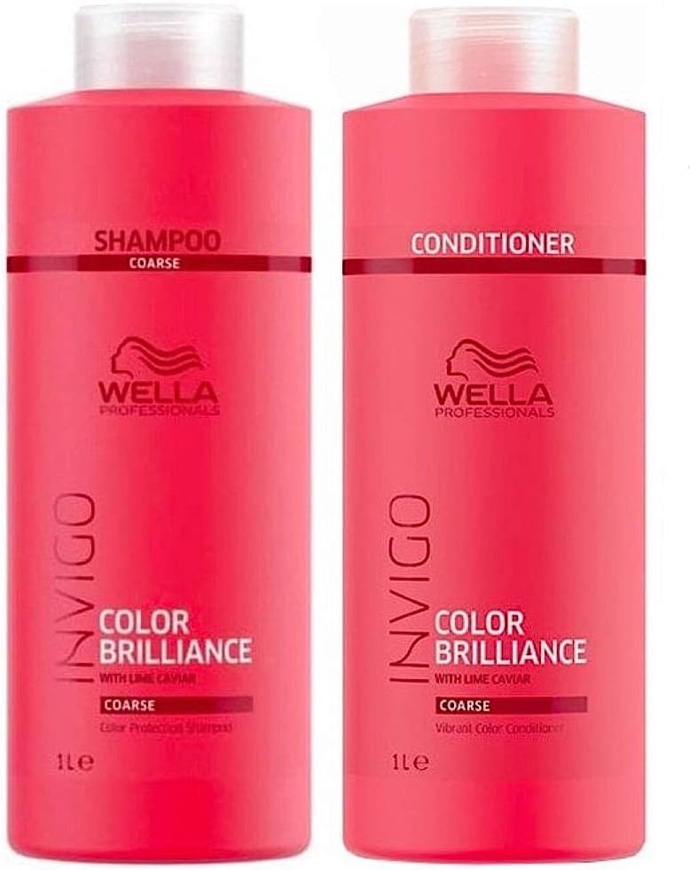 Wella Professionals Brilliance Shampoo 1000ml Conditioner 1000ml for Coarse