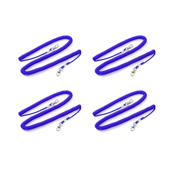 uxcell-Travel-Dual-Lobster-Clasp-Elastic-Fishing-Lanyard-Line-Cable-Rope-4pcs-Blue
