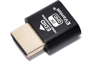 EVanlak HDMI Dummy Plug Headless Ghost Display Emulator Premium Aluminum PC（Fit Headless-1920x1080 New 3RD@60Hz）-1pack