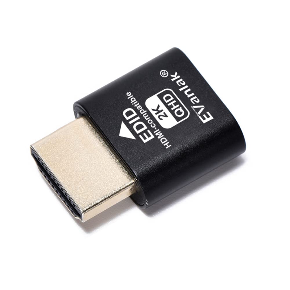 EVanlak HDMI Dummy Plug Headless Ghost Display Emulator Premium Aluminum PC（Fit Headless-1920x1080 New 3RD@60Hz）-1pack — image 1