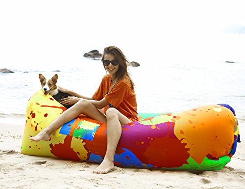 yeacar Inflatable Lounger Air Sofa, Portable Waterproof Indoor or Outdoor Inflatable Couch for Camping Park Hiking Travelling Picnics Pool Music Festivals and Beach Party