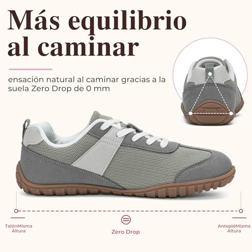SAGUARO Mujer Zapatillas Barefoot Calzado Minimalista Barefoot Shoes con Puntera Ancha para Uso Diario, Talla 35-43