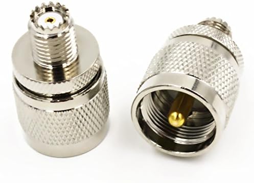 WYHP PL259 UHF Male to Mini UHF Female RF Adapter Connector Pack of 2pcs