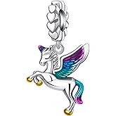 LUXILLA Flying Horse Charm 925 Sterling Silver Charms fits Bracelets Necklace Pendant Bead Charms Jewelry Gift for Women Family Friends