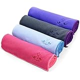 Heathyoga Non Slip Yoga Towel, Exclusive Corner Pockets Design, Microfiber and Silicone Coating Layer, Free Carry Bag and Spray Bottle, Perfect for Hot Yoga, Bikram and Pilates, 72