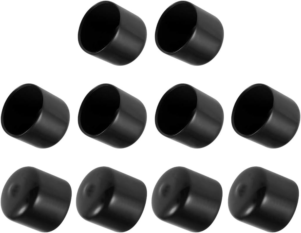MACHSWON 10pcs Rubber End Caps 24mm ID, Vinyl Round End Cap Cover Screw Thread Protectors Tube Bolt Cap for protection of Screws Tubes Cables Wires, etc