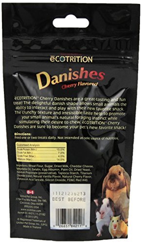 Ecotrition Ec-84211 2-Ounce Danishes Animal Treat, Small, Cherry Flavored