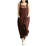 ZEFOTIM Womens Loose Jumpsuit Strap Belt Bib Pants