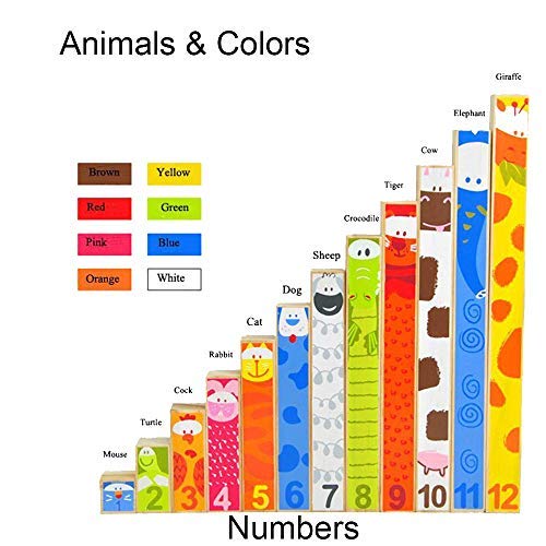 BOHS Wood Rainbow Montessori Number Rods - Visual Math Concepts - Counting,Addition,Subtraction ,Fraction - Preschool Learning Manipulative Toys (2CM-24CM)- Ages 3 & Up