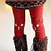 Shouhengda Kid Girl Winter Rabbit Printed Leggings Warm Fleece Pants