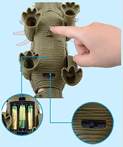 FanBell Walking Triceratops Dinosaur Toy Figure with Multicolor Lights & Loud Roar Sounds for for Boys and Girls Over 3 Years Old,Real Movement