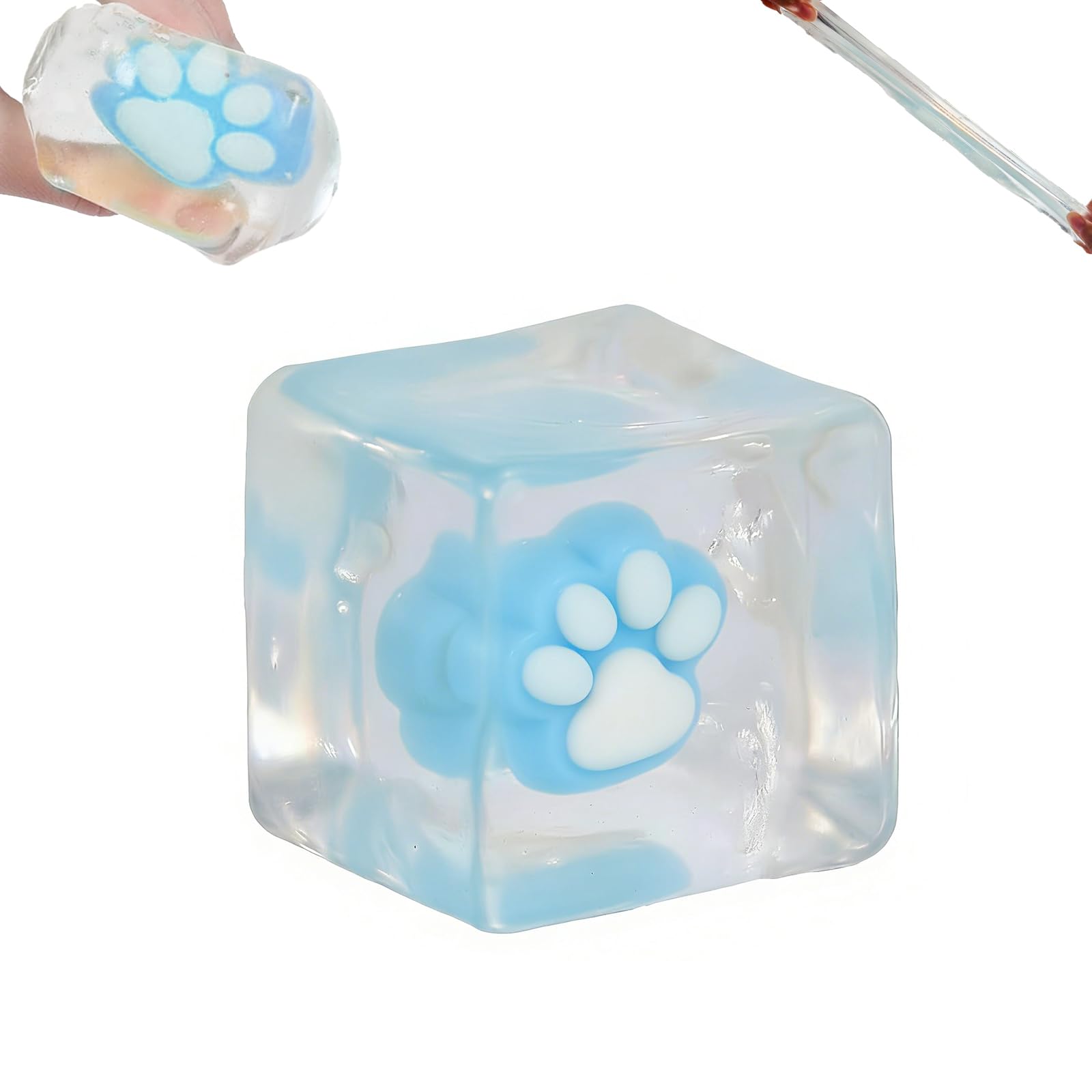 Stress Balls with cat paw 1.97",Funny Fidget Toys Novelty Things Suitable for Adults & Kids(Blue)