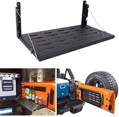 Black metal Rear door flexible tailgate table for Jeep wrangler JK 2007-2016(1 Kit)DJ01