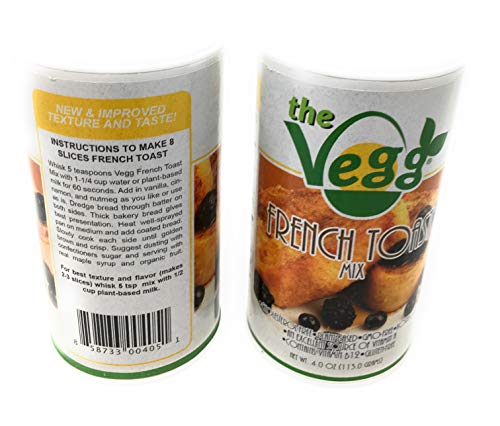 The Vegg Vegan French Toast Mix, 4 oz Canister TWO PACK BUNDLE