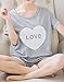 MyFav Pajama Set Big Girls Comfy PJS Lovely Heart Shape Printed Sleepwear Nighty
