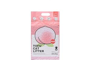 Michu Tofu Cat Litter Natural Clumping Tofu Cat Litter, Fast Clumping and Easily Scoop-able 5.5lb/88oz 5 Scents - Peach, 2 Pack