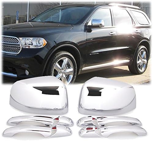 Triple Chrome Side Door Handle+ Rearview Mirror Cover Trims Fit for Dodge Durango/Jeep Grand Cherokee 2011-2016