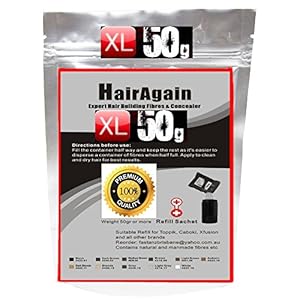 HairAgain XL HAIR FIBERS~50g oder 100g PREMIUM-DELUXE~XL REFILL SCHÜTTHAAR NACHFÜLLBEUTEL !! verschiede Farben…