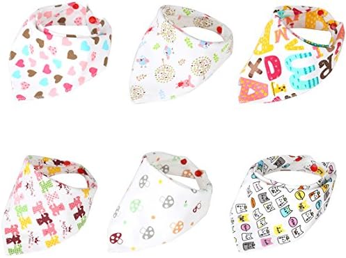 Baby Bandana Drool Bibs With Snaps for Boys and Girls Pack of 6