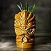 Tiki Mugs Cocktail Set of 4 - Tumblers Ceramic Hawaiian Luau Party Mugs Drinkware, Cute Exotic Cocktail Glasses, Tiki Bar Professional Hawaiian Party Barware, TKSET0003