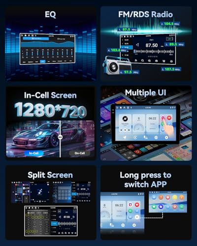 SIXWIN Android 15 Car Radio for Renault Clio 3 (2005-2014) - 4+128GB, with Android Auto Carplay, 9 Inch Touch Screen Stereo with GPS WiFi Bluetooth 5.0 FM RDS EQ with Rear View Camera