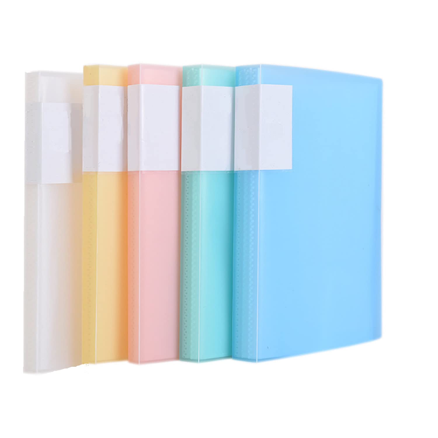 TUKA-i-AKUT [5X] A5 PP Display Book Totally 200 Transparent Pockets (5x40), Solid Polypropylene Presentation Book Projekt Folder Display Folder, 5er Pack in 5 Colors TKD8038-5x