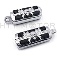 HTTMT MT216-060- Motorcycle Chrome Zombie Pirate Foot Pegs Compatible with most models w/Harley male mount-style footpeg supports Dyna Touring