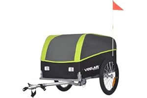 Veelar Sports Cargo Bike Trailer, Bicycle Utility Luggage Cart Carrier, Multiple Colors