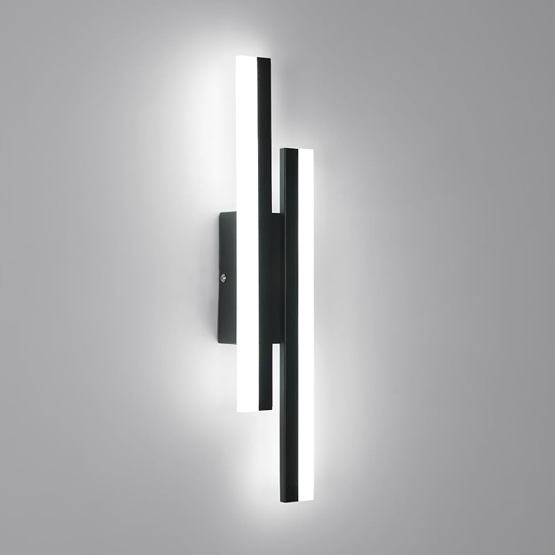 Aplique Pared Interior Negro 16W, 6500K Luz Blanca, 40cm
